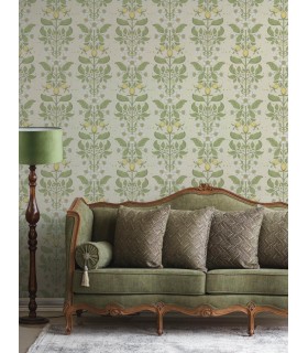 4201-48010 - Rosa Green Floral Columns Wallpaper-Savanna by A Street