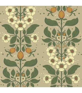 4201-48012 - Rosa Light Brown Floral Columns Wallpaper-Savanna by A Street