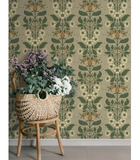 4201-48012 - Rosa Light Brown Floral Columns Wallpaper-Savanna by A Street