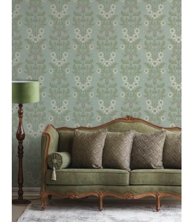 4201-48011 - Rosa Sky Blue Floral Columns Wallpaper-Savanna by A Street