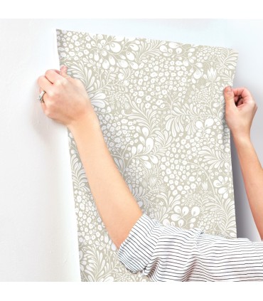 4201-48001 - Siv Dark Grey Botanical Wallpaper-Savanna by A Street