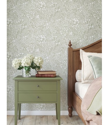 4201-48001 - Siv Dark Grey Botanical Wallpaper-Savanna by A Street