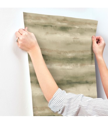 4202-481655 - Ayla Green Abstract Stripe Wallpaper-Springhill by A Street