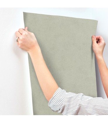 4202-408171 - Cullen Sage Faux Linen Wallpaper-Springhill by A Street