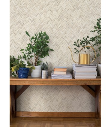 4202-410372 - Ellery Beige Herringbone Wallpaper-Springhill by A Street