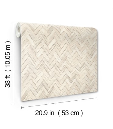 4202-410372 - Ellery Beige Herringbone Wallpaper-Springhill by A Street