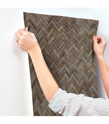 4202-410358 - Ellery Charcoal Herringbone Wallpaper-Springhill by A Street