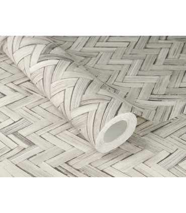 4202-410365 - Ellery Light Grey Herringbone Wallpaper-Springhill by A Street