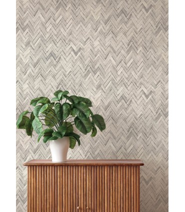 4202-410365 - Ellery Light Grey Herringbone Wallpaper-Springhill by A Street