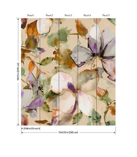 4202-367546M - Florian Lavender Wall Mural-Springhill by A Street