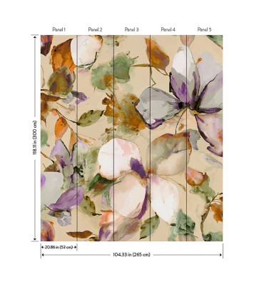 4202-367546M - Florian Lavender Wall Mural-Springhill by A Street