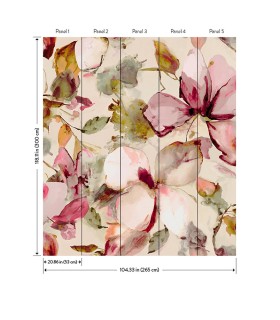 4202-367577M - Florian Pink Wall Mural-Springhill by A Street