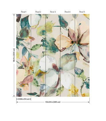 4202-367553M - Florian Teal Wall Mural-Springhill by A Street