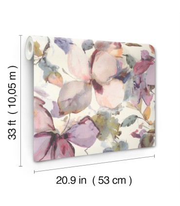 4202-481228 - Liliana Plum Floral Wallpaper-Springhill by A Street