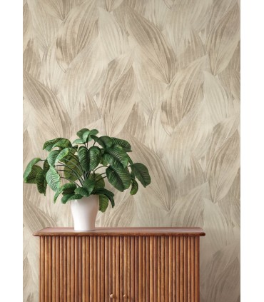 4202-571554 - Melora Beige Leaf Wallpaper-Springhill by A Street