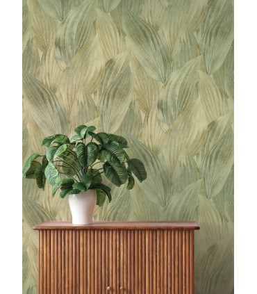 4202-571547 - Melora Green Leaf Wallpaper-Springhill by A Street