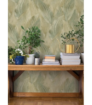 4202-571547 - Melora Green Leaf Wallpaper-Springhill by A Street