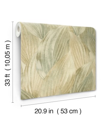 4202-571547 - Melora Green Leaf Wallpaper-Springhill by A Street