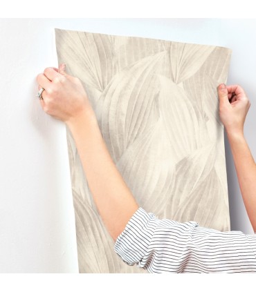 4202-571516 - Melora Light Grey Leaf Wallpaper-Springhill by A Street