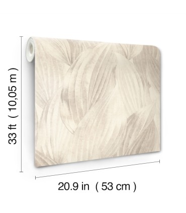 4202-571516 - Melora Light Grey Leaf Wallpaper-Springhill by A Street