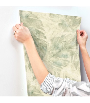 4202-416121 - Sanne Green Palm Wallpaper-Springhill by A Street