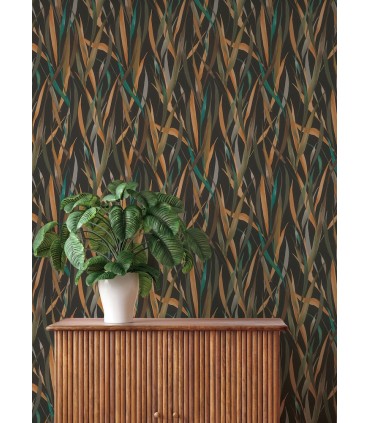 4202-330250 - Willoughby Black Fronds Wallpaper-Springhill by A Street