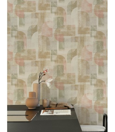 4191-83032 - Cassandra Brown Block Geometric Wallpaper