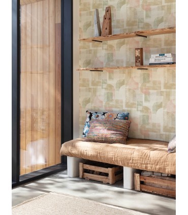 4191-83032 - Cassandra Brown Block Geometric Wallpaper