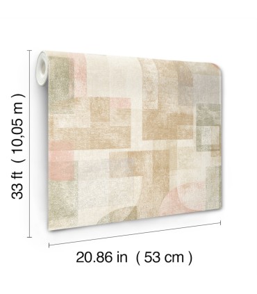 4191-83032 - Cassandra Brown Block Geometric Wallpaper