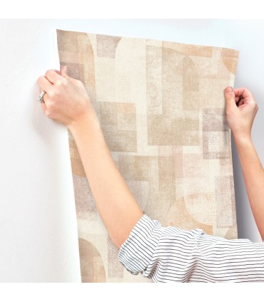 4191-83033 - Cassandra Rust Block Geometric Wallpaper