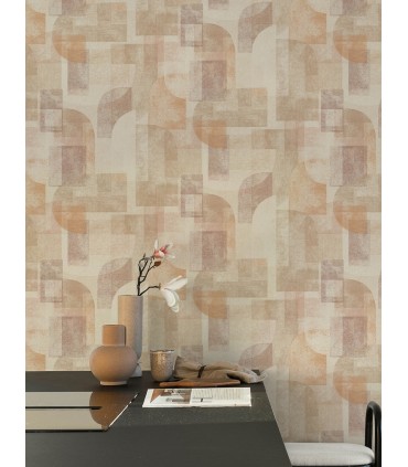 4191-83033 - Cassandra Rust Block Geometric Wallpaper