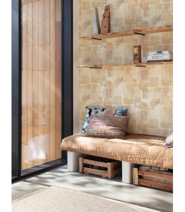 4191-83033 - Cassandra Rust Block Geometric Wallpaper