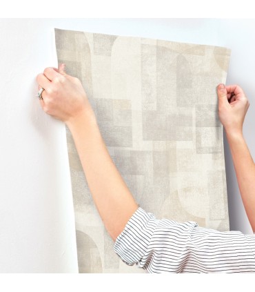 4191-83030 - Cassandra Taupe Block Geometric Wallpaper
