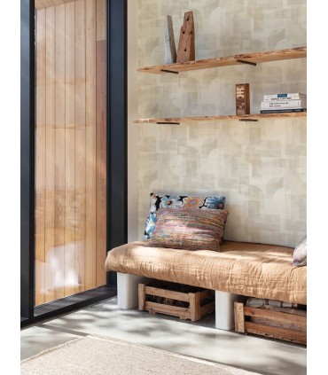 4191-83030 - Cassandra Taupe Block Geometric Wallpaper