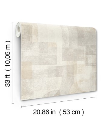 4191-83030 - Cassandra Taupe Block Geometric Wallpaper