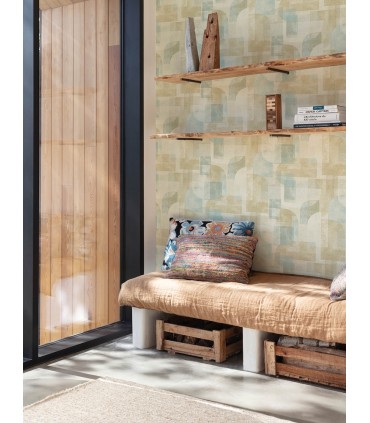 4191-83031 - Cassandra Teal Block Geometric Wallpaper