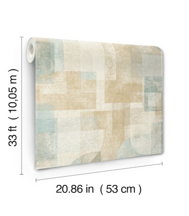 4191-83031 - Cassandra Teal Block Geometric Wallpaper