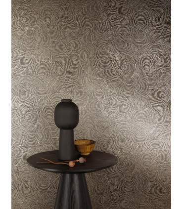 4191-83024 - Harrison Charcoal Swirling Geometric Wallpaper by Chesapeake