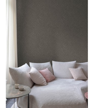 4191-83046 - Hollis Charcoal Textured Diamond Wallpaper by Chesapeake