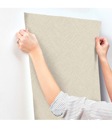 4191-83045 - Hollis Taupe Textured Diamond Wallpaper by Chesapeake