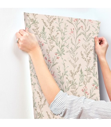 4191-83020 - Laverne Blush Wildflowers Wallpaper by Chesapeake