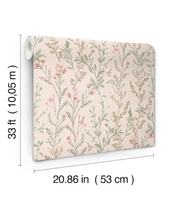 4191-83020 - Laverne Blush Wildflowers Wallpaper by Chesapeake