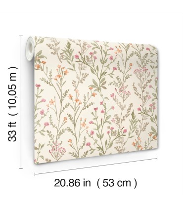 4191-83019 - Laverne Green Wildflowers Wallpaper by Chesapeake