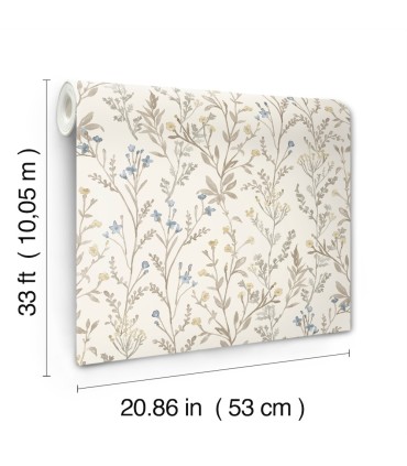 4191-83017 - Laverne Neutral Wildflowers Wallpaper by Chesapeake