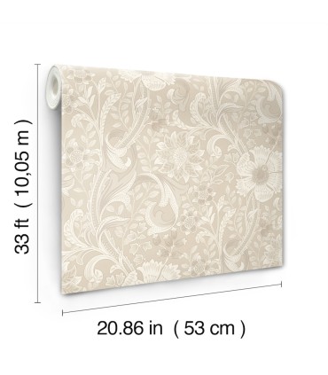 4191-83012 - Liora Beige Floral Trail Wallpaper by Chesapeake