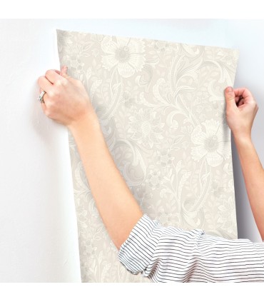 4191-83011 - Liora Neutral Floral Trail Wallpaper by Chesapeake