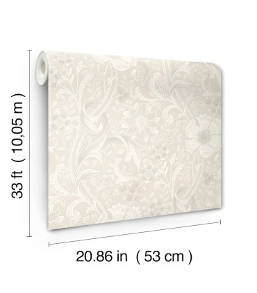 4191-83011 - Liora Neutral Floral Trail Wallpaper by Chesapeake