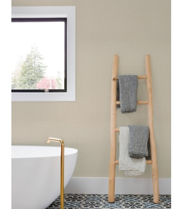 4191-83035 - Sonia Beige Faux Linen Wallpaper by Chesapeake