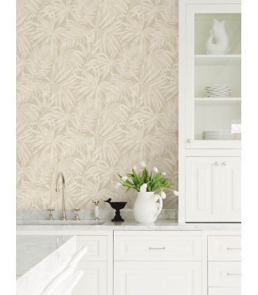 4191-83025 - Sonny Beige Fronds Wallpaper by Chesapeake