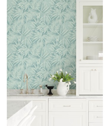 4191-83026 - Sonny Light Blue Fronds Wallpaper by Chesapeake